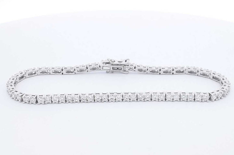 Approx. 3.9ctw Lab Grown Diamond Tennis Bracelet Sterling Silver 7.1g Eb1124wixdu