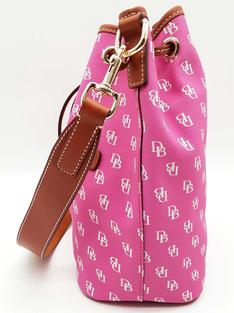 Dooney & Bourke Gretta Drawstring Pink Logo Bucket Bag Do0824rxde