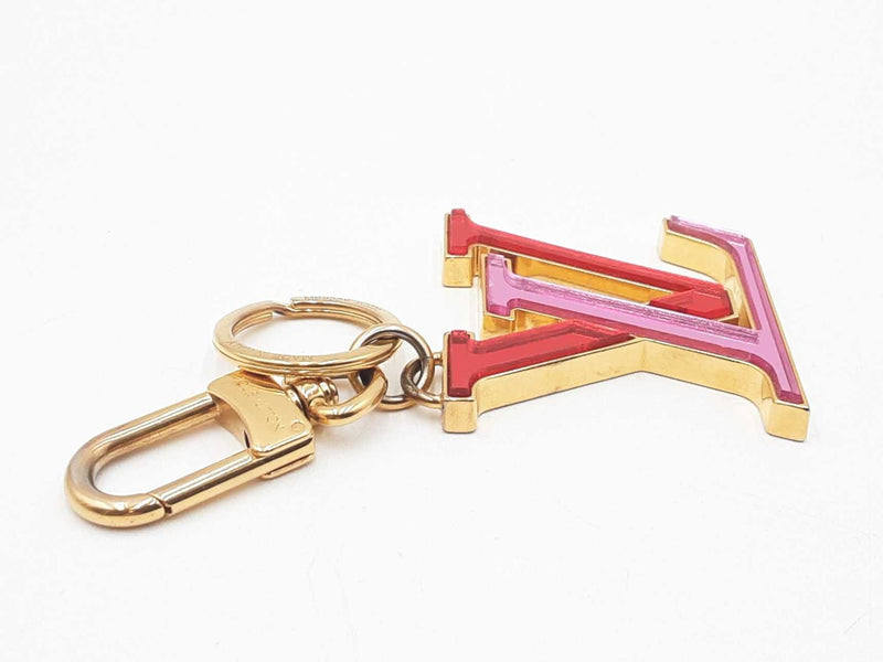 Louis Vuitton Lv Logo Porte Cles Red & Pink Key Holder Bag Charm Fw0225rzdu