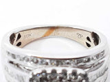 1.12 Cttw Diamond & 10k White Gold Square Halo Ring 5.4g Size 5.5 Fw0826przdu