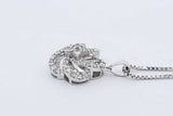 2.00cttw 18k White Gold Diamond Cluster Floral Pendant With 14k White Gold Box Chain 18 Inch 7.4 Grams Eb0426pprdu