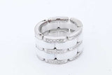 Chanel 18k White Gold Diamond Ceramic Ultra Ring 16.3 Grams Size 6 Eb1125oxxzde