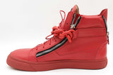 Giuseppe Zanotti Red Leather High Top Sneakers Size 48 Eb0426cxde