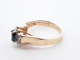 10k Yellow Gold 3g Blue Halo Cluster Ring Size 7 Lh0326llxde