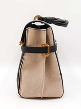 Balmain B-buzz Tote Bag In Canvas & Leather Fw0925pzxdu