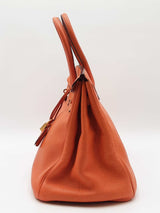 Hermes Birkin 35 Orange Leather Gold Hardware Eb0126rrxzdu