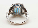 Blue Topaz 14k White Gold 5.3g Ring Size 4.75 Do0826prxde