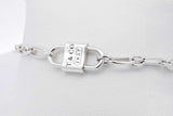 Tiffany & Co. 1837 Double Lock Sterling Silver Bracelet 7.1g 8 Inch Eb0426oxzsa