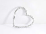 0.58 Cttw Diamond & 10k White Gold Open Heart Pendant 2.6 Grams Fw0625lrzdu