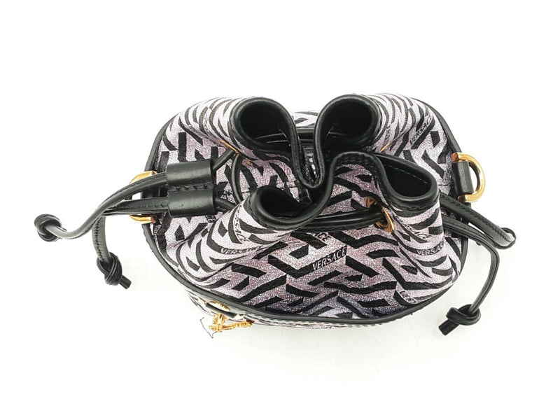 Versace La Greca Signature Glitter Print Bucket Bag Fw0825wzxdu