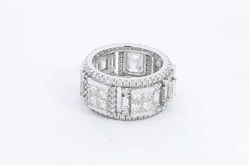 Approx. 5.8ctw Diamond Eternity Band In 18k White Gold 10.3g Size 6 Eb0225wrxzsa