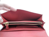 Prada Saffiano Leather Metal Continental Flap Wallet Red Aa0526olrsa