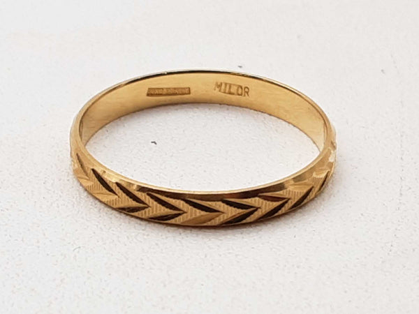 14k Yellow Gold 1.1g Chevron Band Ring Size 6 Do1024wxde