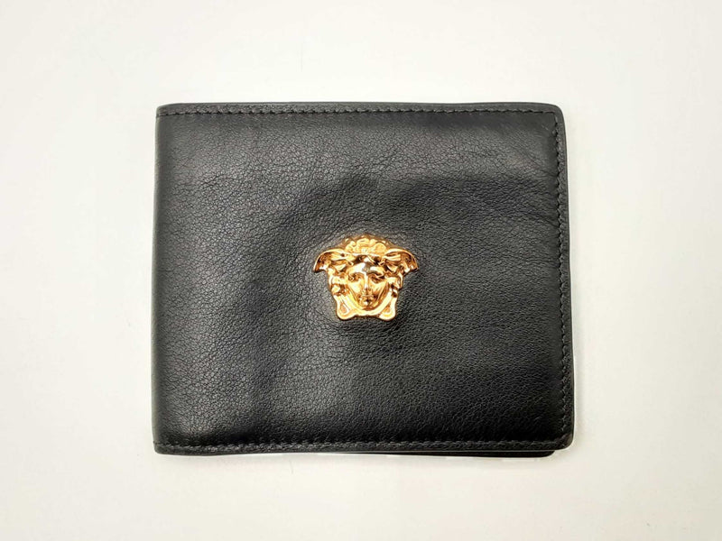 Versace La Medusa Bifold Black Leather Wallet Fw0125exsa