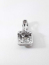0.25 Ctw Princess-cut Diamond Halo Pendant In 14k White Gold 2.4g Fw0526ooxdu