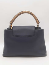Louis Vuitton Blue Taurillon Leather Capucines Python Top Handle Bag Eb626cxzsa
