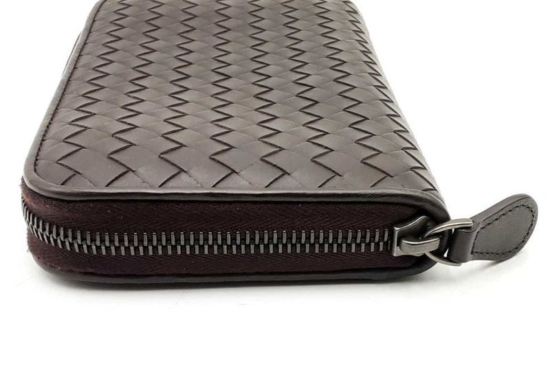 Bottega Veneta Intrecciato Woven Leather Zip Around Wallet Eb0724lcrsa