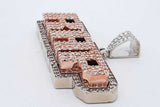 4.16cttw Diamond "Rap" Pendant In 10k White & Rose Gold 46.4 Grams Eb0226ooxzsa