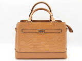 Michael Kors Reed Belted Deer Tan Croc Embossed Leather Satchel Bag Do0626wxde
