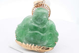 Jade Buddha Pendant Set In 14k Yellow Gold 7.1 Grams Eb0226ocrsa