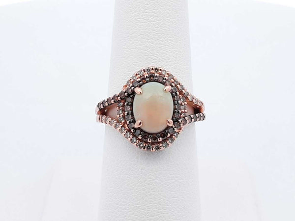 Le Vian Opal & Diamond 14k Strawberry Gold Ring 5.1 Grams Size 7 Fw0225wxzdu