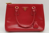Prada Red Patent Saffiano Leather Galleria Tote Bag Eb0926pxzsa