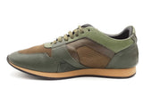 Burberry Olive Green Leather & Mesh Sneakers Size 41 Eb0526crsa