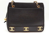 Chanel Black Caviar Leather Triple Cc Shoulder Bag Eb0926lrxzde