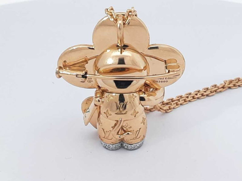 18k Louis Vuitton Vivienne Maneki Neko 3 Gold 43 G Necklace 30 In Aa1025wzxzsa