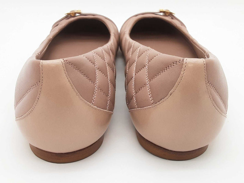 Burberry Avonwick Buckle Quilted Dusty Pink Leather Flats Size Eu 40 Do0525pxde