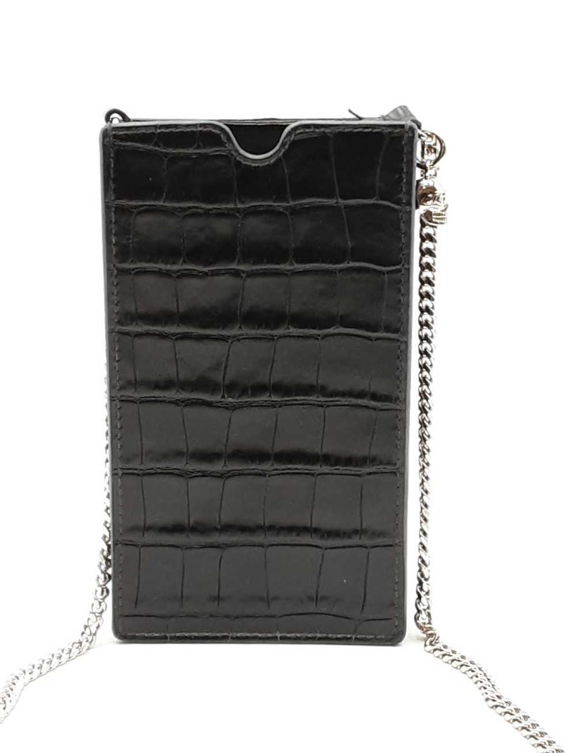 Alexander Mcqueen Crocodile Embossed Crossbody Phone Case Holder Eb1025lxzdu