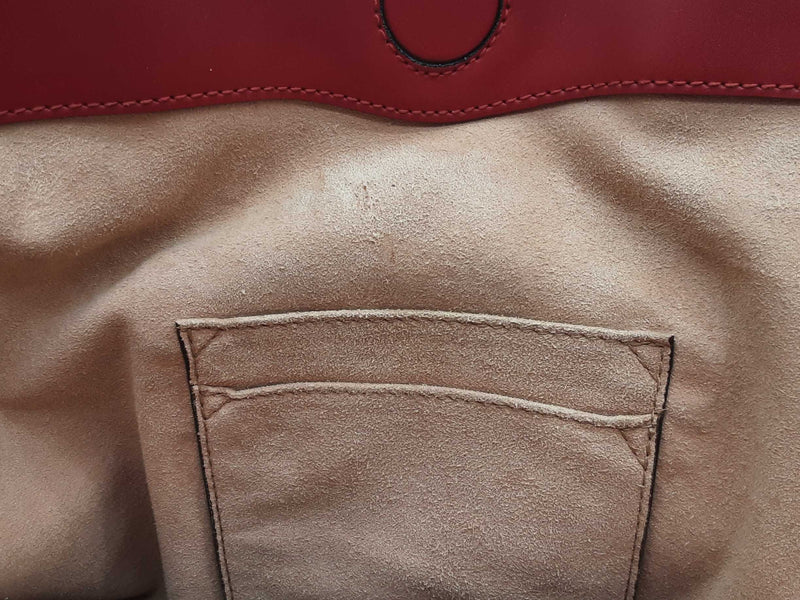 Gucci 453705 Tan Navy Gg Supreme Coated Canvas Red Leather Tote Bag Do0625pxzde