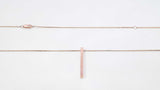 14 Karat Rose Gold Vertical Bar Drop Pendant Necklace 2.4g 18.5 Inch Fw0926lpxdu