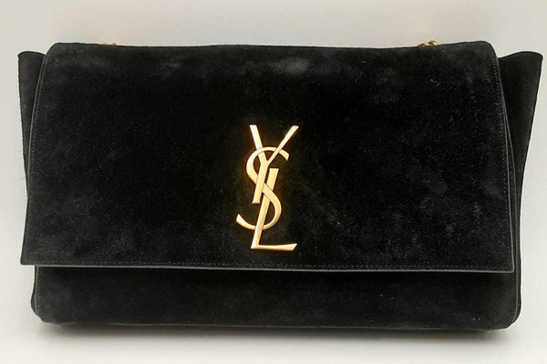 Yves Saint Laurent Kate Reversible Black Suede Crossbody Bag Eb0924lwxzsa