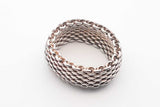 Tiffany & Co. Sterling Silver Somerset Mesh Ring 9 Grams Size 6 Eb0724crsa