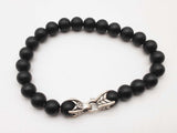 David Yurman 0.925 Silver 23.9g Black Onyx Bead Bracelet 7.5 In Do1024loxde