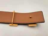 Hermes Gold H Buckle Nialus Croc Belt Size 90eu Sd0825lrzxsa