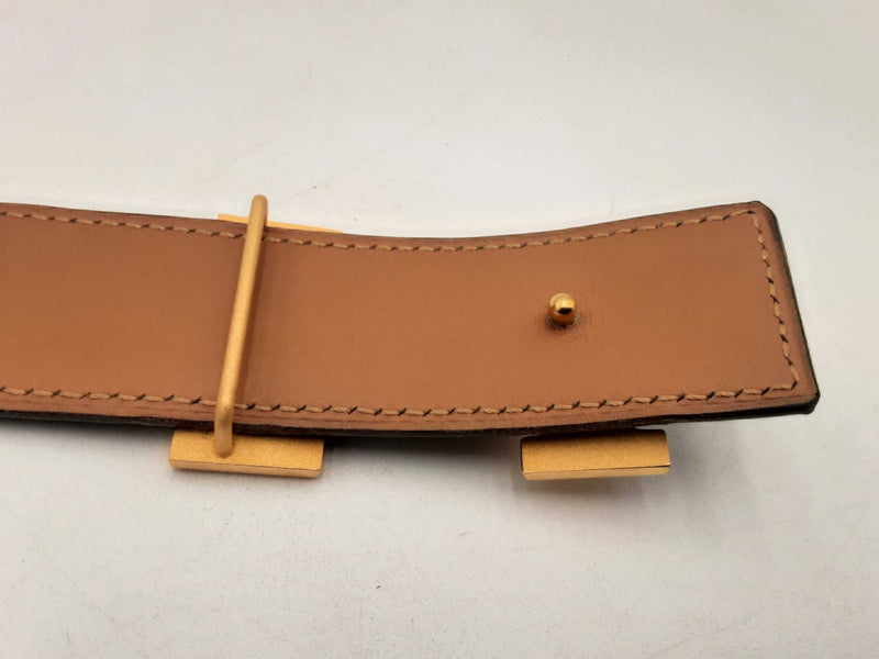 Hermes Gold H Buckle Nialus Croc Belt Size 90eu Sd0825lrzxsa