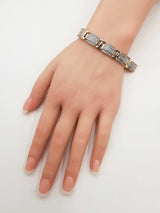 5.20 Cttw Diamond & 10k Yellow Gold Link Bracelet 33.4 Grams 8 Inch Fw0826osxzdu