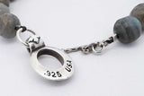 King Baby Labradorite Bead Toggle Bracelet 925 Sterling Silver 29.6 Grams 8.5 Inch Eb0526lxzsa