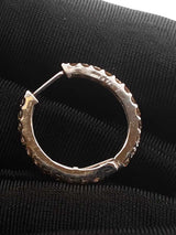 1.0 Cttw Champagne Diamond & 18k White Gold Hoop Earrings 2.2 Grams Fw0826orrdu