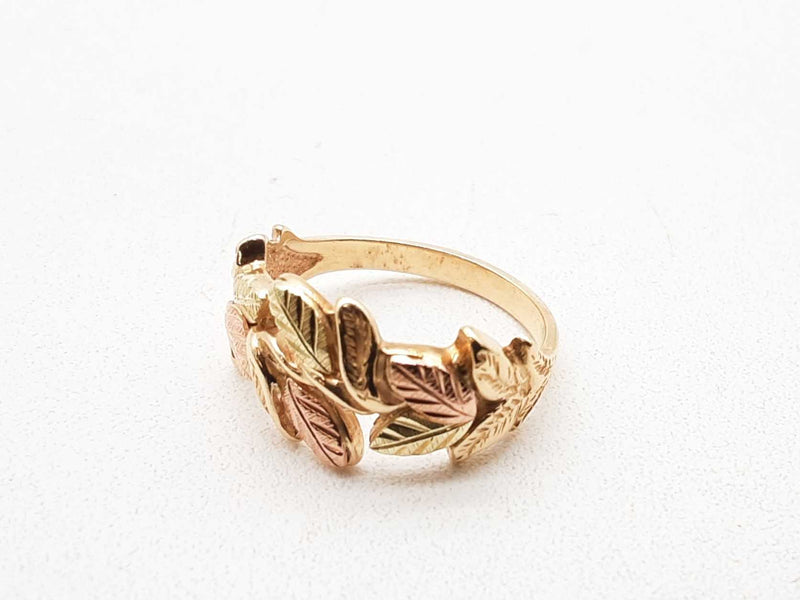 Black Hills Gold 10k 3.2g Colored Leaves Ring Size 6.25 Lh1024lxzde