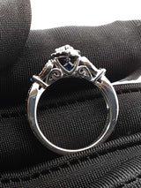 Vera Wang Love 0.88 Cttw Diamond, Sapphire, & 14k White Gold Engagement Ring 5.3 Grams Size 6.25 Fw0726erxdu
