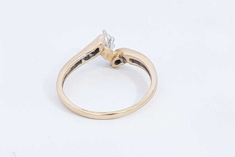 Approx. 0.22ctw Diamond Ring In 14k Yellow Gold 2.6 Grams Size 9 Eb0824srsa