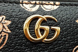 Gucci Black Marmont Metallic Strawberry & Cherry Zip Around Wallet  Eb0325lrxde