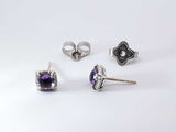 David Yurman Petite Chatelaine 925 & Amethyst Stud Earrings 2.2 Gram Fw0426oordu