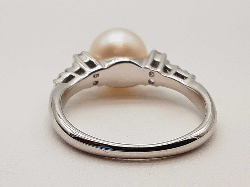 White Pearl 14k White Gold 3.2g Ring Size 7 Do0925loxde