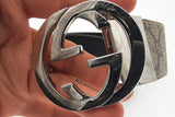 Gucci Monogram Reversible Belt Interlocking G Buckle Size 85/34 Eb0725lrxsa