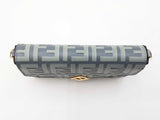 Fendi Diamonds Wallet With Chain In Two-tone Mercury Blue Ff Leather Fw0526prxdu