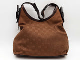 Gucci 107752 Gg Brown Canvas Leather Hobo Shoulder Bag Do0726exde